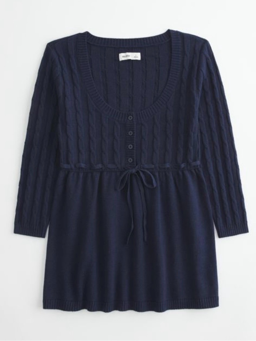 Hollister Navy Cable-Knit Tie-Waist Women’s Sweater NWT